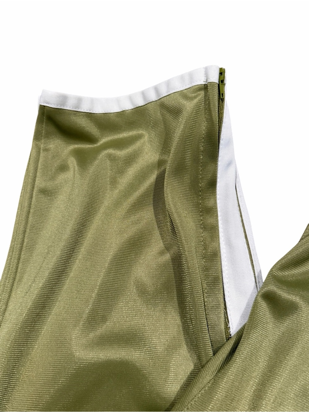 Nike Mens Olive Green Jogger Sweatpants with White Side Stripe - Picture 3 of 4